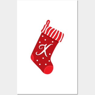 Christmas Stocking with the Letter X Posters and Art